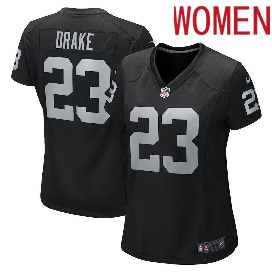 Women Oakland Raiders #23 Kenyan Drake Nike Black Game NFL Jersey